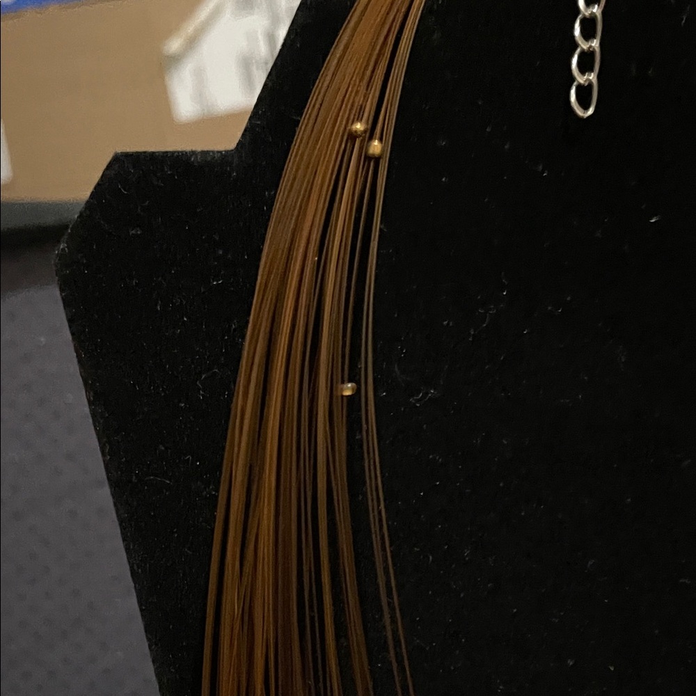 Fashion Jewelry Multi-Layer Brown and Gold Necklace - Picture 3 of 6